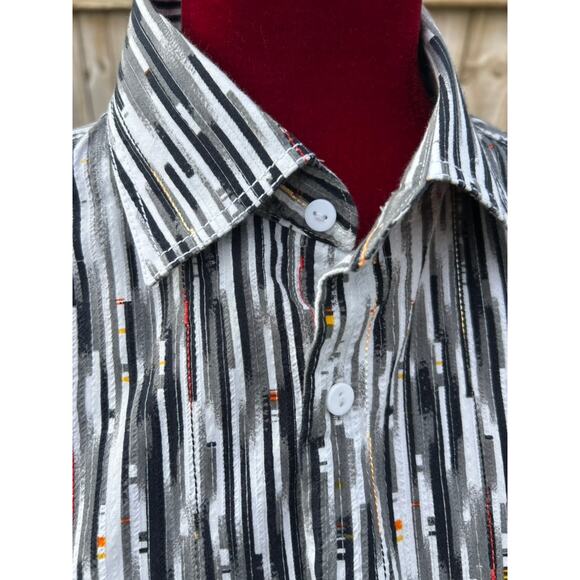 Jhane Barnes A New Identity Men’s Button Shirt L Abstract Long Sleeve 100Cotton - Picture 9 of 11